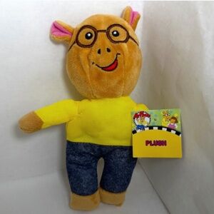 PBS Kids Arthur Embroidered Face 9" Plush Stuffed Animal Toy Doll New with Tag
